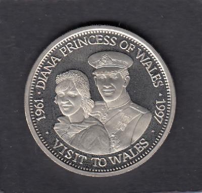 Beschrijving: 5 Dollar DIANA CHARLES VISIT WALES